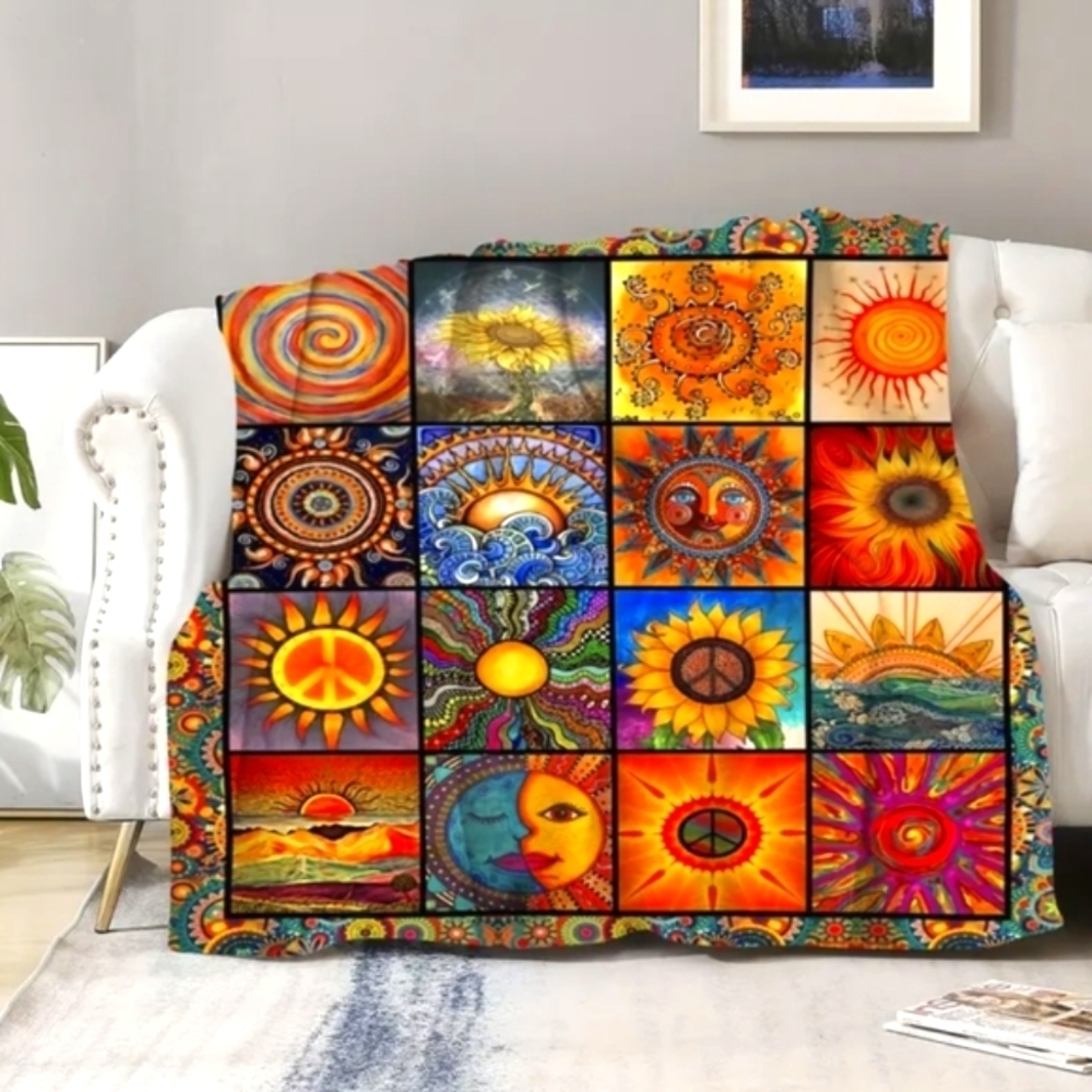 Throw Blanket Bed Topper Mandala Hippie Blanket Bohemian style blankets Decor